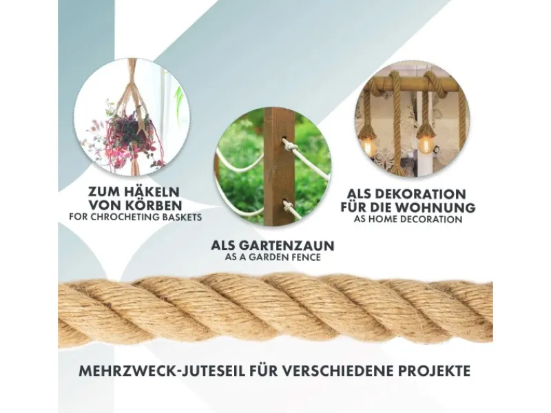 Juteseil Ø 6 mm Kletterseil Extra Stark Universell Einsetzbar Länge 30 Meter*Karat Online