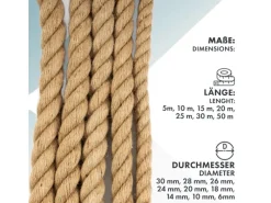 Juteseil Ø 6 mm Kletterseil Extra Stark Universell Einsetzbar Länge 30 Meter*Karat Online