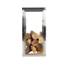 Kaminholzregal Chios Silbernes Regal für Brennholz Wetterbeständig 40 x 80 x 25 cm*Karat Outlet