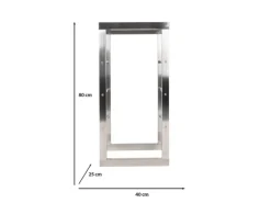 Kaminholzregal Chios Silbernes Regal für Brennholz Wetterbeständig 40 x 80 x 25 cm*Karat Outlet