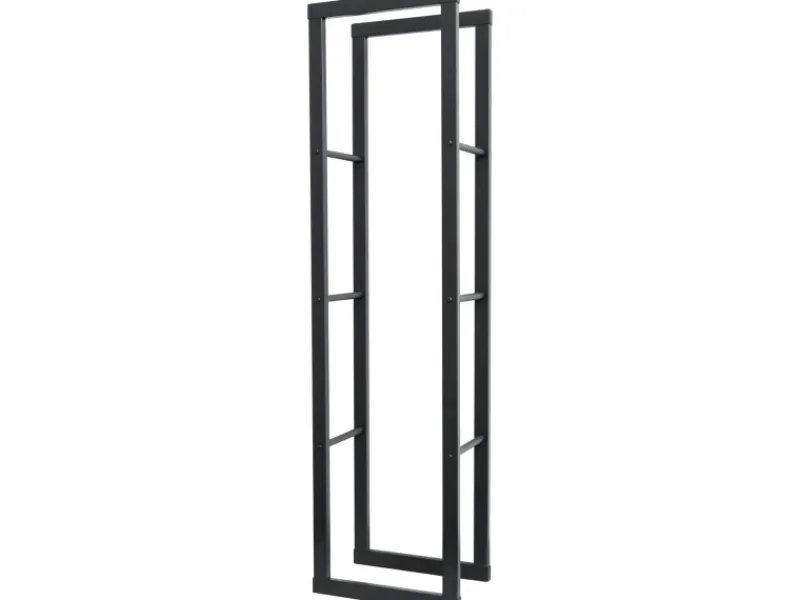 Karat Kaminholzregale|Kaminholzregal Kreta Schwarz Brennholzregal für Innen und Außen 80 x 25 x 100 cm