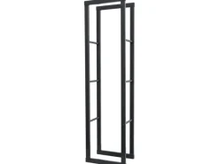 Karat Kaminholzregale|Kaminholzregal Kreta Schwarz Brennholzregal für Innen und Außen 80 x 25 x 80 cm