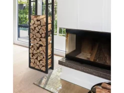 Kaminholzregal Kreta Schwarz Brennholzregal für Innen und Außen 125 x 25 x 100 cm*Karat Sale