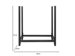 Karat Kaminholzregale|Kaminholzregal Lesbos Modernes Regal für Brennholz 60 x 61 x 25cm