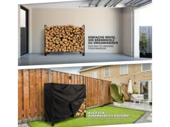 Kaminholzregal Patmos Modernes Regal für Brennholz 118 x 114 x 36 cm*Karat Outlet