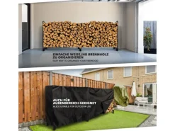 Kaminholzregal Patmos Modernes Regal für Brennholz 232 x 114 x 36 cm*Karat Outlet
