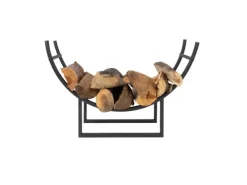 Kaminholzregal Santorini Schwarz Rund für Innen und Außen 92 x 21 x 55 cm*Karat Hot