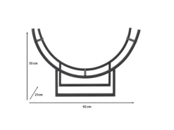 Kaminholzregal Santorini Schwarz Rund für Innen und Außen 92 x 21 x 55 cm*Karat Hot