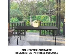 Karat Gartentische|Klapptisch Kyoto Strapazierfähig Wetterfest für Innen und Außen 180 x 73 cm