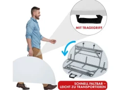 Karat Gartentische|Klapptisch Shiga Runder Gartentisch Faltbar mit Tragegriff Ø 120 cm