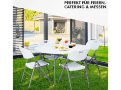 Karat Gartentische|Klapptisch Shiga Runder Gartentisch Faltbar mit Tragegriff Ø 120 cm