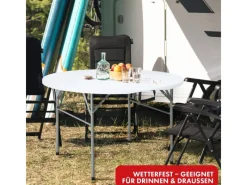 Karat Gartentische|Klapptisch Shiga Runder Gartentisch Faltbar mit Tragegriff Ø 120 cm