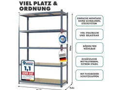 Karat Kaminholzregale|Schwerlastregal Grizzly Anthrazit-Grau Traglast 875 kg 180 x 120 x 60 cm