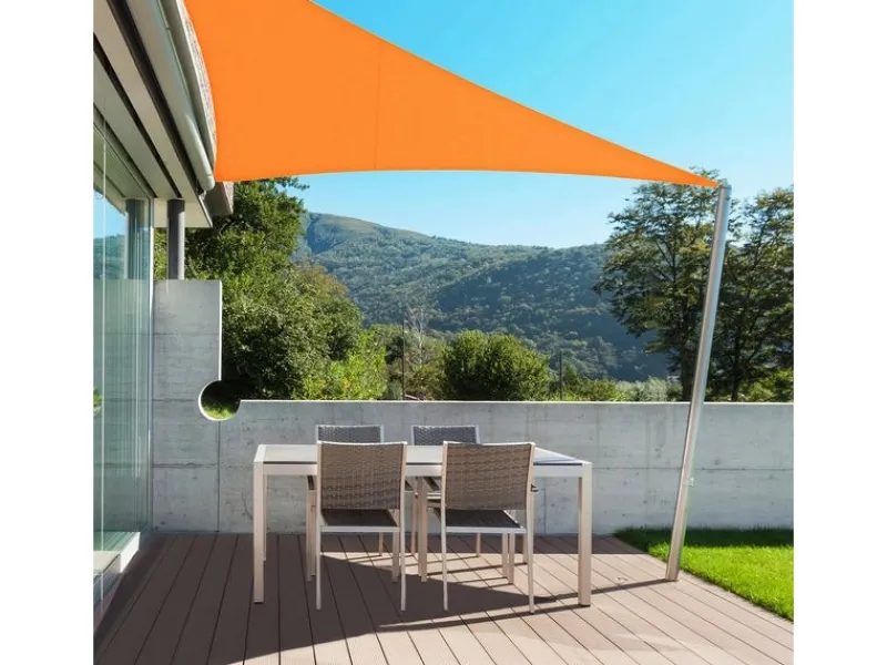 Karat Sonnensegel|Sonnensegel Wasserabweisend Dreieckig - für Garten, Terrasse und Balkon - 5 x 5 x 7 m