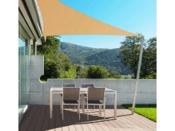 Karat Sonnensegel|Sonnensegel Wasserabweisend Dreieckig - für Garten, Terrasse und Balkon - Sand 3,6 x 3,6 x 5,1 m