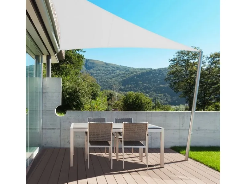 Karat Sonnensegel|Sonnensegel Wasserabweisend Dreieckig - für Garten, Terrasse und Balkon - 5 x 5 x 5 m