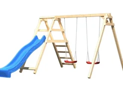 Doppelschaukel Felix mit Klettergerüst & Rutsche*Karibu Hot