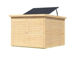 Fahrradgarage 4 m. Solarkit Naturbelassen 167 x 209 x 212 cm*Karibu Clearance