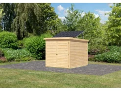 Fahrradgarage 3 m. Solarkit Naturbelassen 167 x 159 x 212 cm*Karibu
