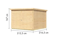 Fahrradgarage Naturbelassen 167 x 209 x 212 cm*Karibu Clearance