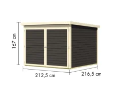 Karibu Fahrradboxen|Fahrradgarage Terragrau 167 x 209 x 212 cm