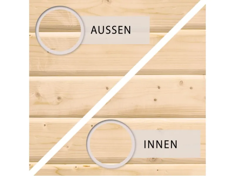 Karibu Gartenlauben|Pavillons|Fenster für 38mm Dreh-/Kippbeschlag Naturbelassen 69 cm x 80 cm