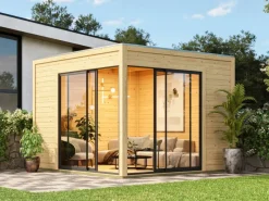 Kinder Karibu Kinder-Gartengeräte|Gartenhaus Dillen 3 Naturbelassen 9,27 m²