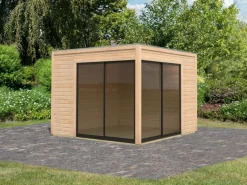 Kinder Karibu Kinder-Gartengeräte|Gartenhaus Dillen 3 Naturbelassen 9,27 m²