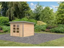 Gartenhaus Domingo A Naturbelassen/Grau 218,5 x 270 x 270 cm*Karibu New