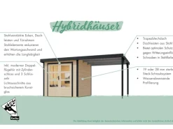 Gartenhaus Domingo A Naturbelassen/Grau 218,5 x 270 x 270 cm*Karibu New