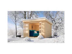 Kinder Karibu Kinder-Gartengeräte|Gartenhaus Kamilla 5 Naturbelassen 7,84 m²