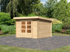 Kinder Karibu Kinder-Gartengeräte|Gartenhaus Kamilla 5 Naturbelassen 7,84 m²