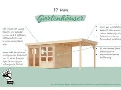 Kinder Karibu Kinder-Gartengeräte|Gartenhaus Maradi 3,5 Naturbelassen 211 x 238 x 242 cm