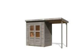 Gartenhaus Vellinge 2 m. Anbaudach Vorvergraut 219 x 178 x 122 cm*Karibu Sale