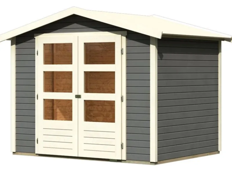 Karibu Gartenlauben|Holz-Gartenhaus Aesch Satteldach Lackiert 242 cm x 182 cm