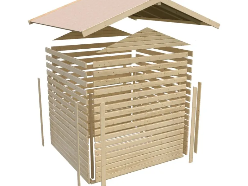 Karibu Gartenlauben|Holz-Gartenhaus Aesch Satteldach Lackiert 242 cm x 182 cm