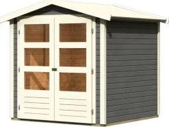 Holz-Gartenhaus Aesch Satteldach Unbehandelt 182 cm x 182 cm*Karibu Clearance