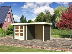 Kinder Karibu Kinder-Gartengeräte|Holz-Gartenhaus Boras Terragrau Flachdach Lackiert 209 cm x 213 cm