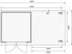 Kinder Karibu Kinder-Gartengeräte|Holz-Gartenhaus Boras Terragrau Flachdach Lackiert 209 cm x 213 cm