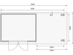 Holz-Gartenhaus Boras Terragrau Flachdach Lackiert 298 cm x 213 cm*Karibu
