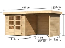 Kinder Karibu Kinder-Gartengeräte|Holz-Gartenhaus Boras Natur Unbehandelt 209 cm x 213 cm