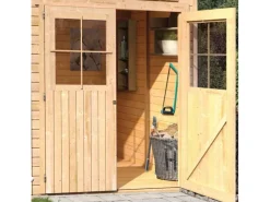 Karibu Gartenlauben|Holz-Gartenhaus Egersund Natur Pultdach Unbehandelt 209 cm x 213 cm