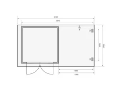 Karibu Kaminholzregale|Holz-Gartenhaus Genf 3 BxT: 397 cm x 213 cm