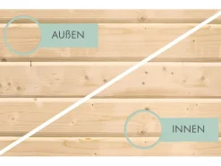 Kinder Karibu Kinder-Gartengeräte|Holz-Gartenhaus Herning Natur Satteldach Unbehandelt 370 cm x 236 cm