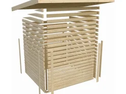 Karibu Gartenlauben|Holz-Gartenhaus Karlskoga 4 Natur Pultdach Unbehandelt 365 cm x 305 cm