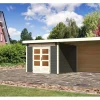 Holz-Gartenhaus Kumla 6 Terragrau Pultdach Lackiert 270 cm x 270 cm*Karibu