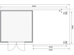 Holz-Gartenhaus Kumla 6 Terragrau Pultdach Lackiert 270 cm x 270 cm*Karibu