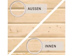 Karibu Gartenlauben|Holz-Gartenhaus Mühlenbach Natur Flachdach Unbehandelt 400 cm x 242 cm