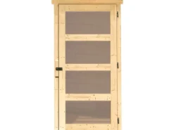 Karibu Gartenlauben|Holz-Gartenhaus Mühlenbach Natur Flachdach Unbehandelt 400 cm x 242 cm