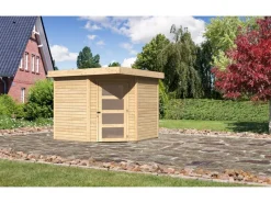 Holz-Gartenhaus Unbehandelt 238 cm x 242 cm*Karibu